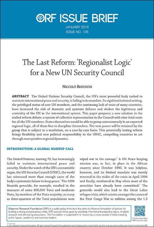 The last reform: ‘Regionalist logic’ for a new UN Security Council  