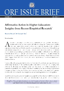 Affirmative action in higher education : Insights from recent empirical research  