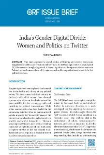 India’s Gender Digital Divide: Women and Politics on Twitter  