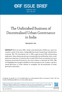 The unfinished business of decentralised urban governance in India  